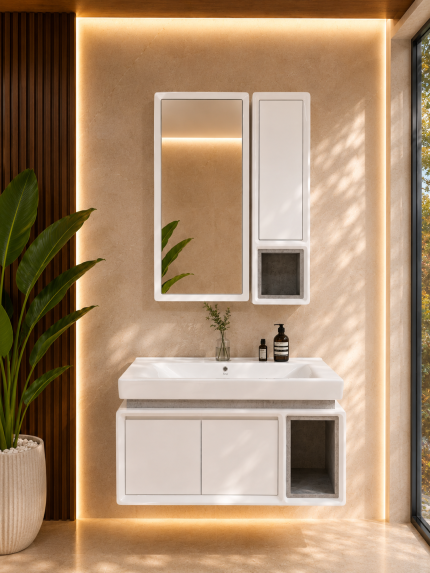 کابین روشویی PVC مدل ارکیده برند KRD CABIN